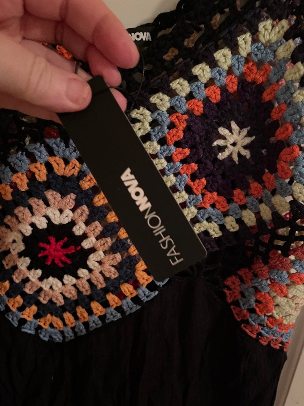 Fashion Nova Black Crochet Accent Slip Dress - Picture 3 of 6